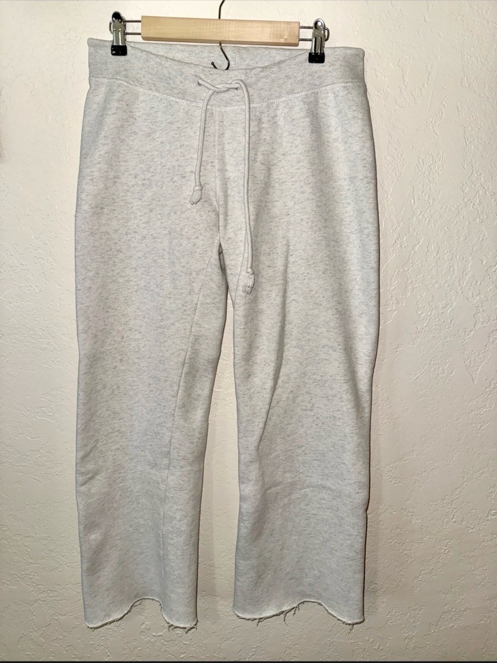 John Galt Sweatpants Brandy Melville Hilary Wide Leg Raw Hem Baggy Gray OS
